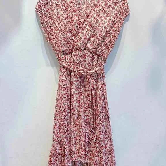 Robe asymétrique liseré argenté fleurie