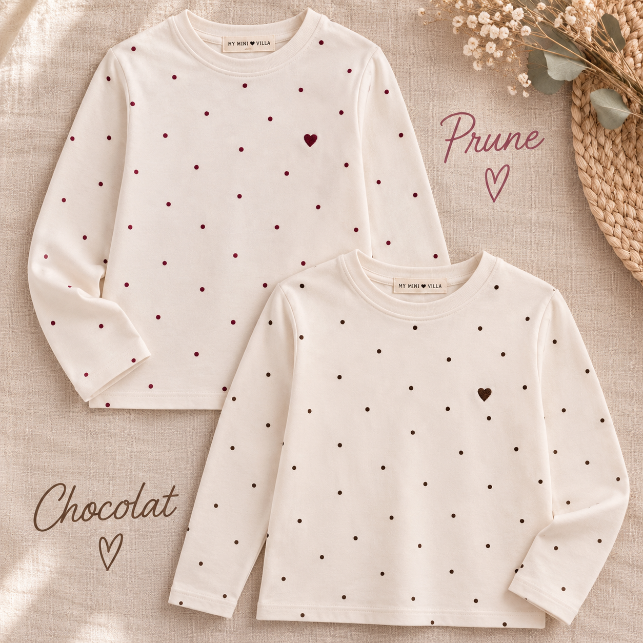 Tee-shirt manches longues fille Pois Chloé