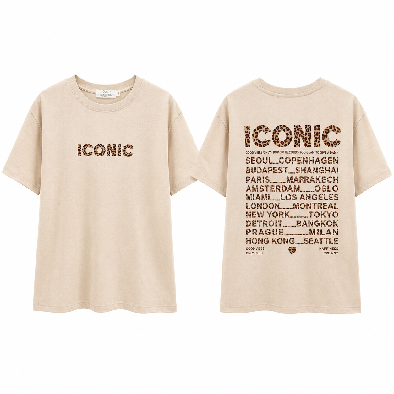 Tee-shirt fille beige Nélia imprimé Iconic léopard