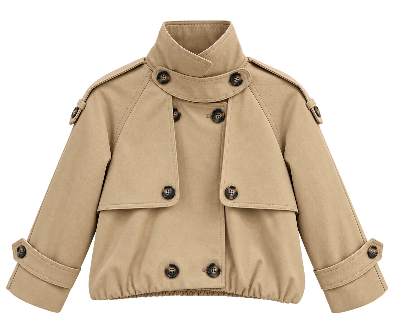 Trench court fille beige Vélyane – Veste mi-saison
