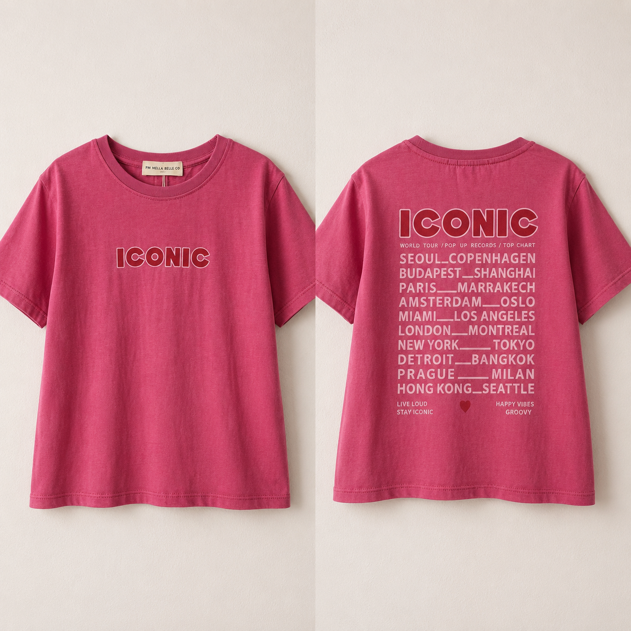 Tee-shirt fille rose Zélina Iconic