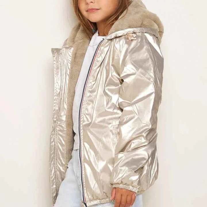 Manteau métallisé doublé