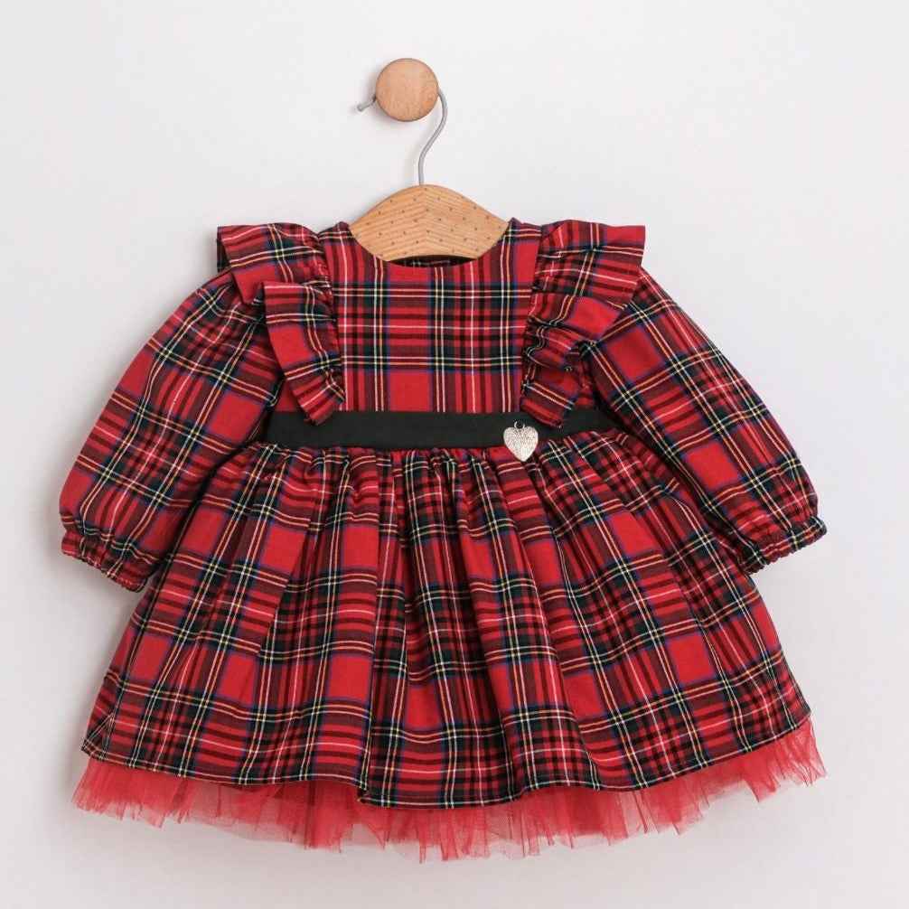 Robe bébé écossaise rouge
