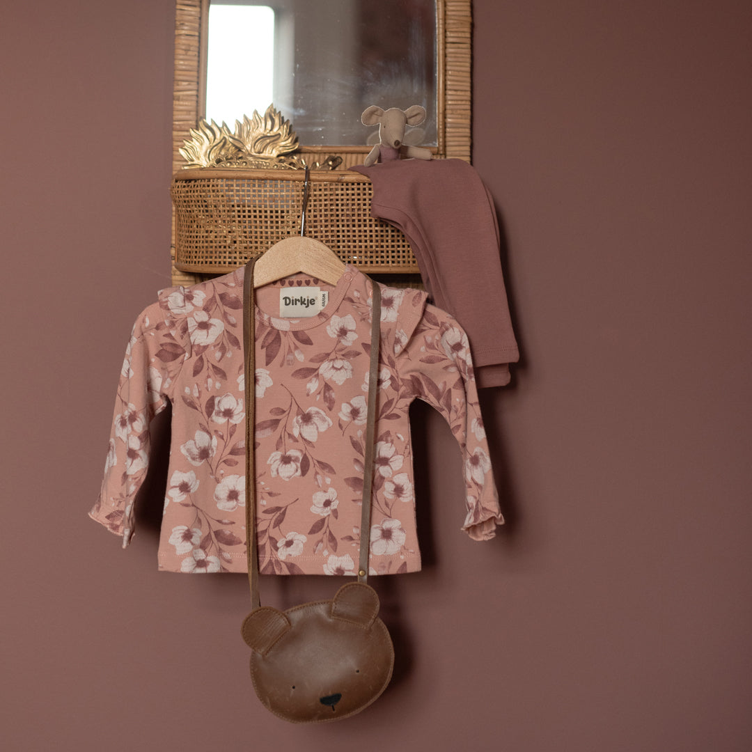 Tee-shirt bébé fille fleuri rose Méline