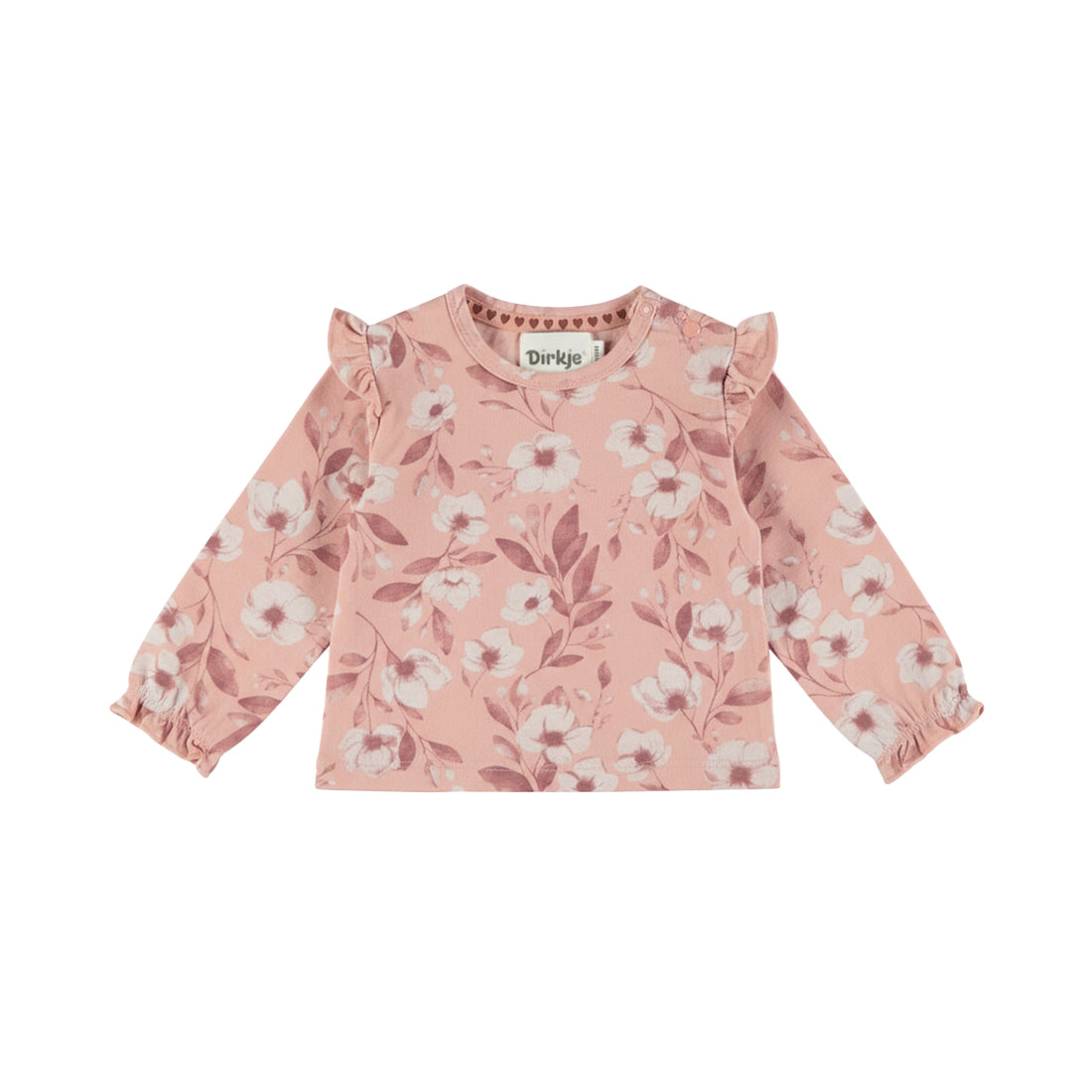 Tee-shirt bébé fille fleuri rose Méline