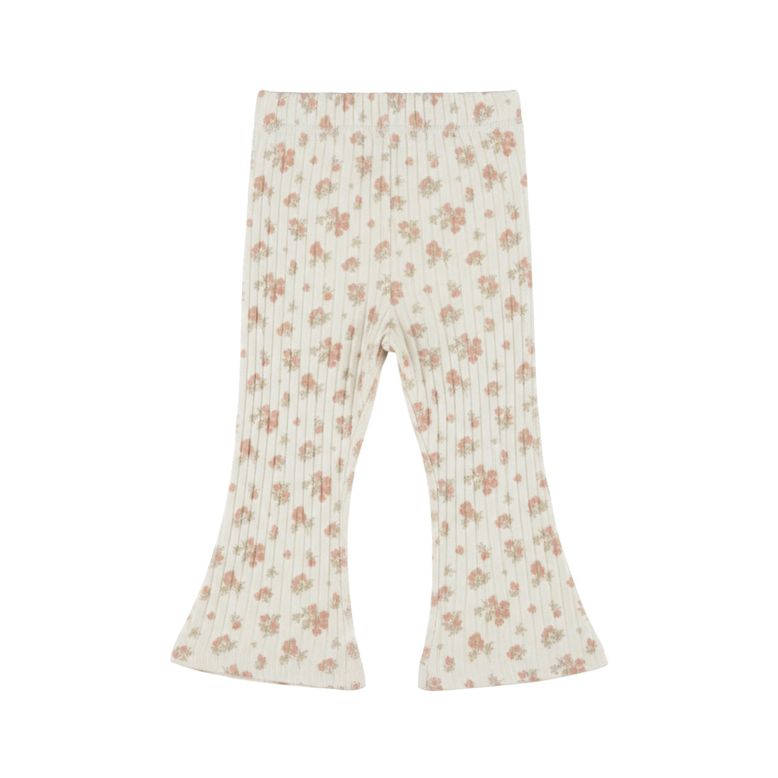 Pantalon flare bébé fille fleuri écru Maëline
