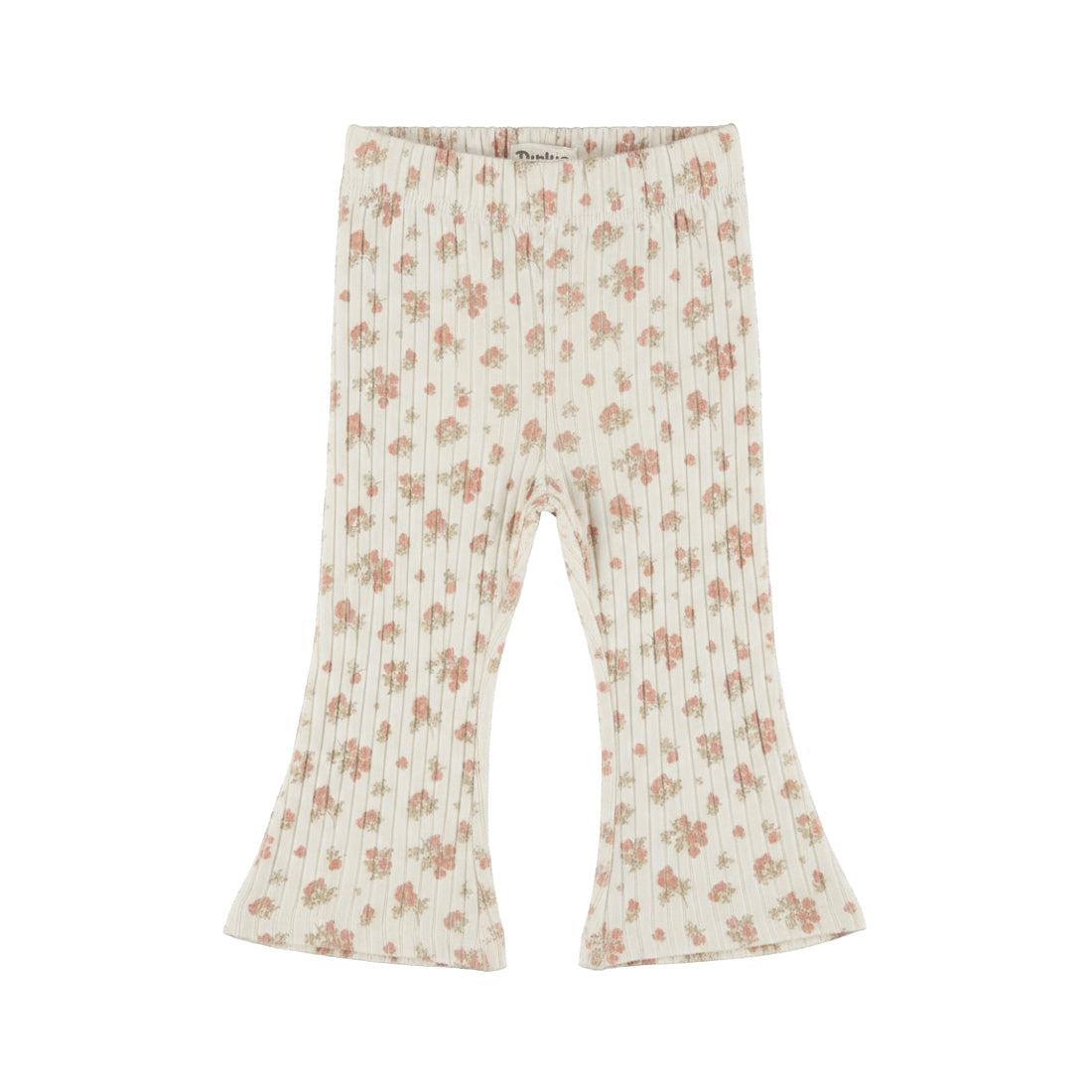 Pantalon flare bébé fille fleuri écru Maëline