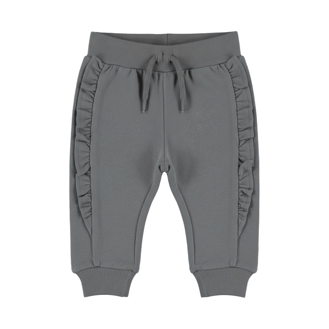 Pantalon jogging bébé fille gris à volants Isaline
