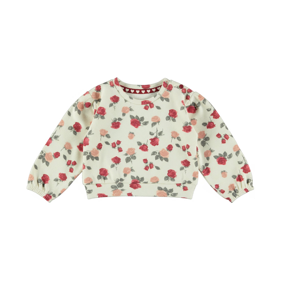 Sweat bébé fille fleuri écru Cassiopée
