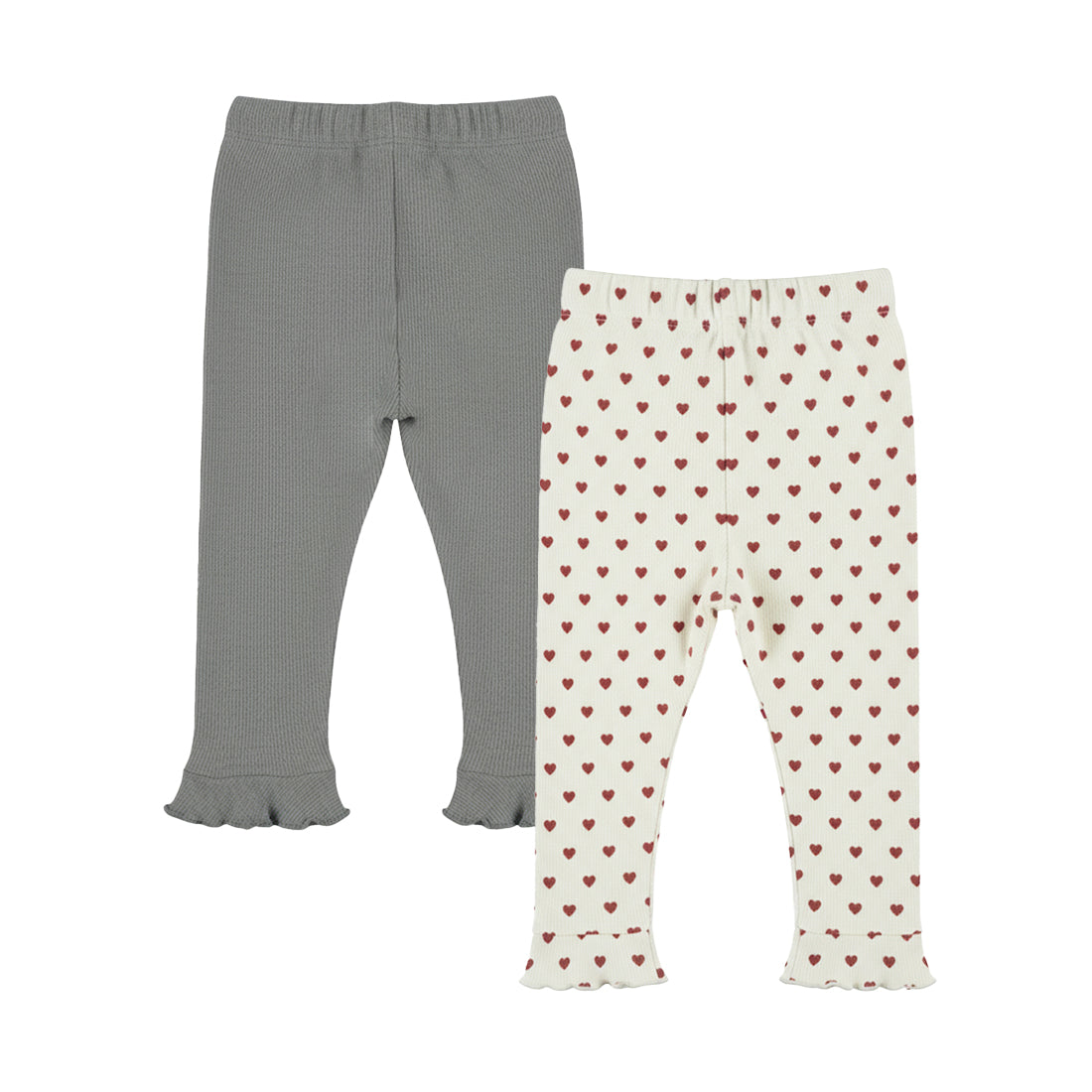 Lot de 2 leggings bébé fille côtelés Azélie