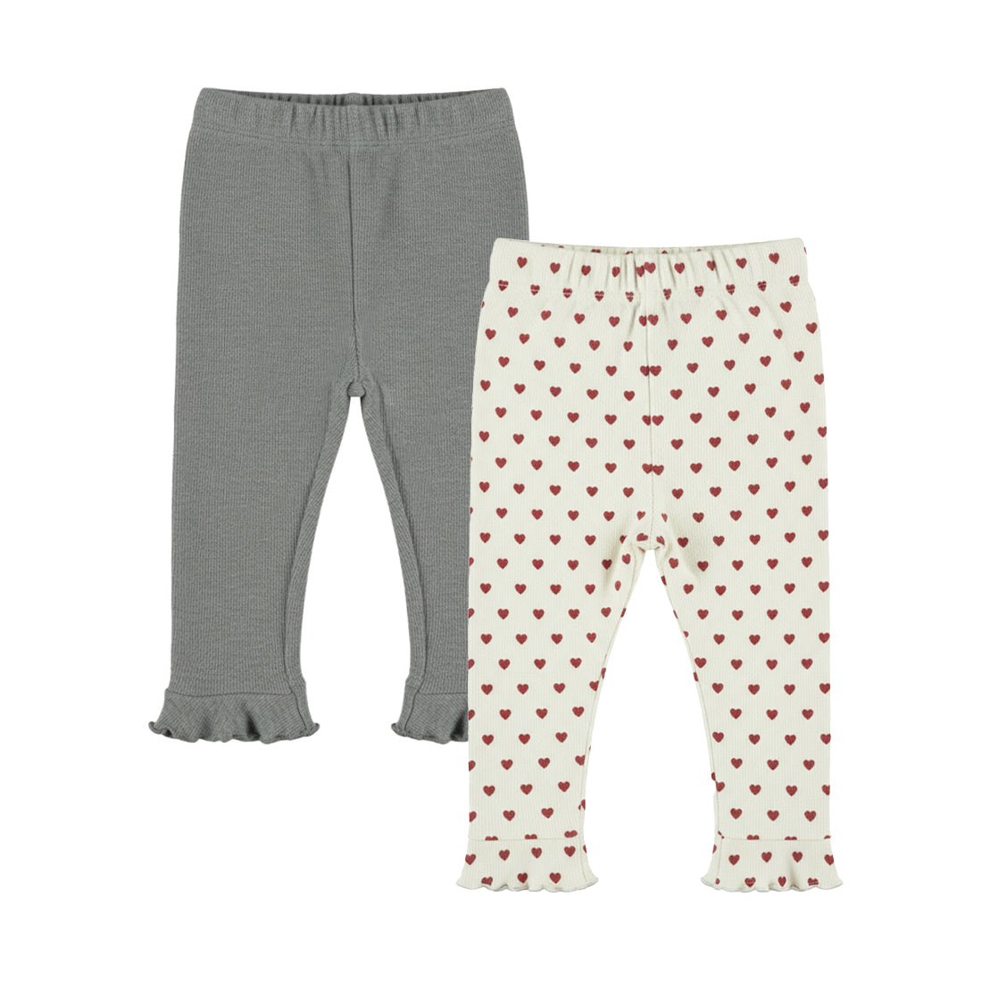 Lot de 2 leggings bébé fille côtelés Azélie