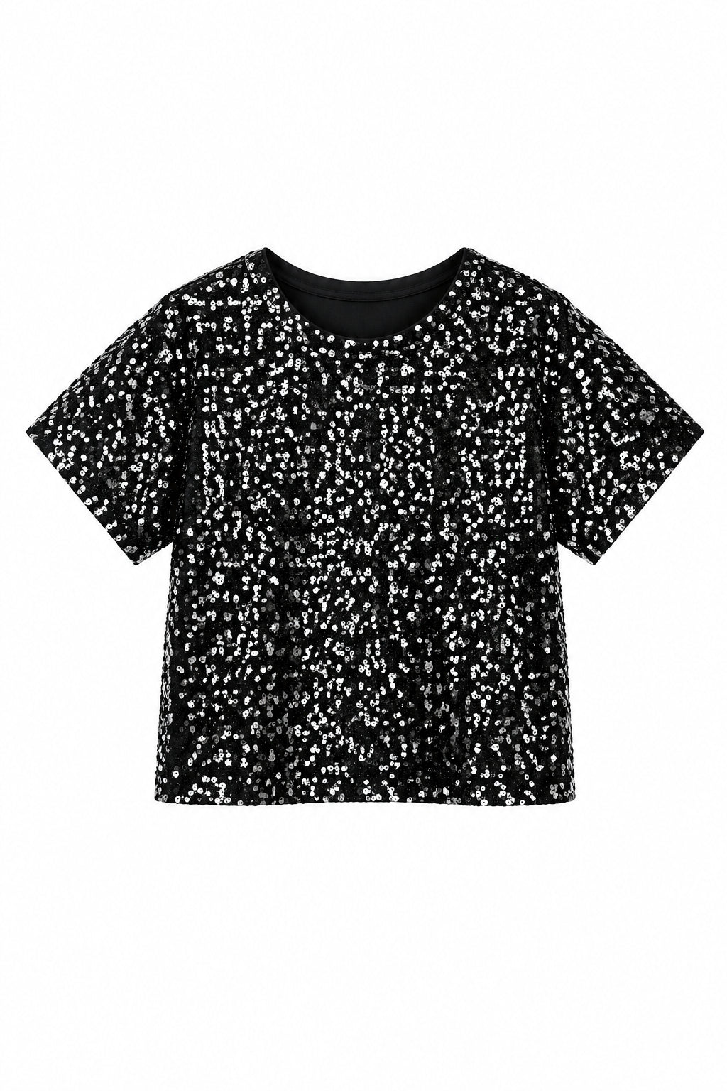 Haut fille sequins noir