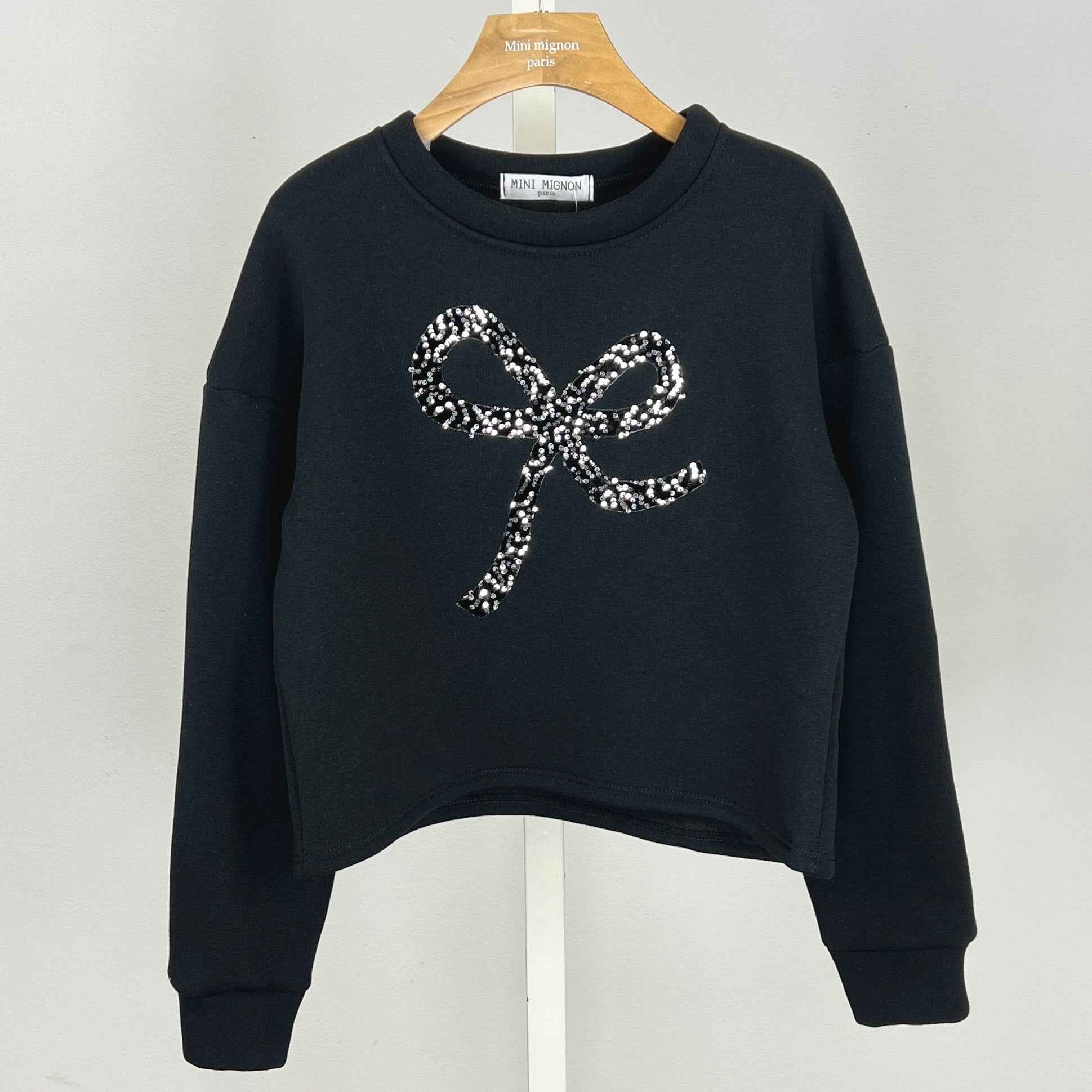 Sweat fille noir à sequins