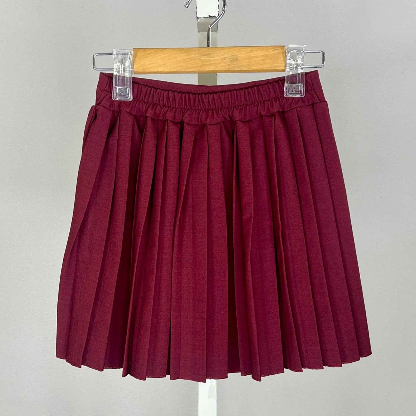 Jupe fille plissée bordeaux