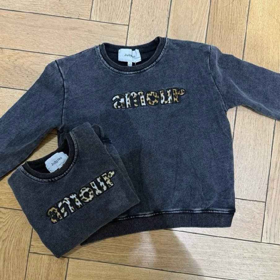 Sweat fille AMOUR gris
