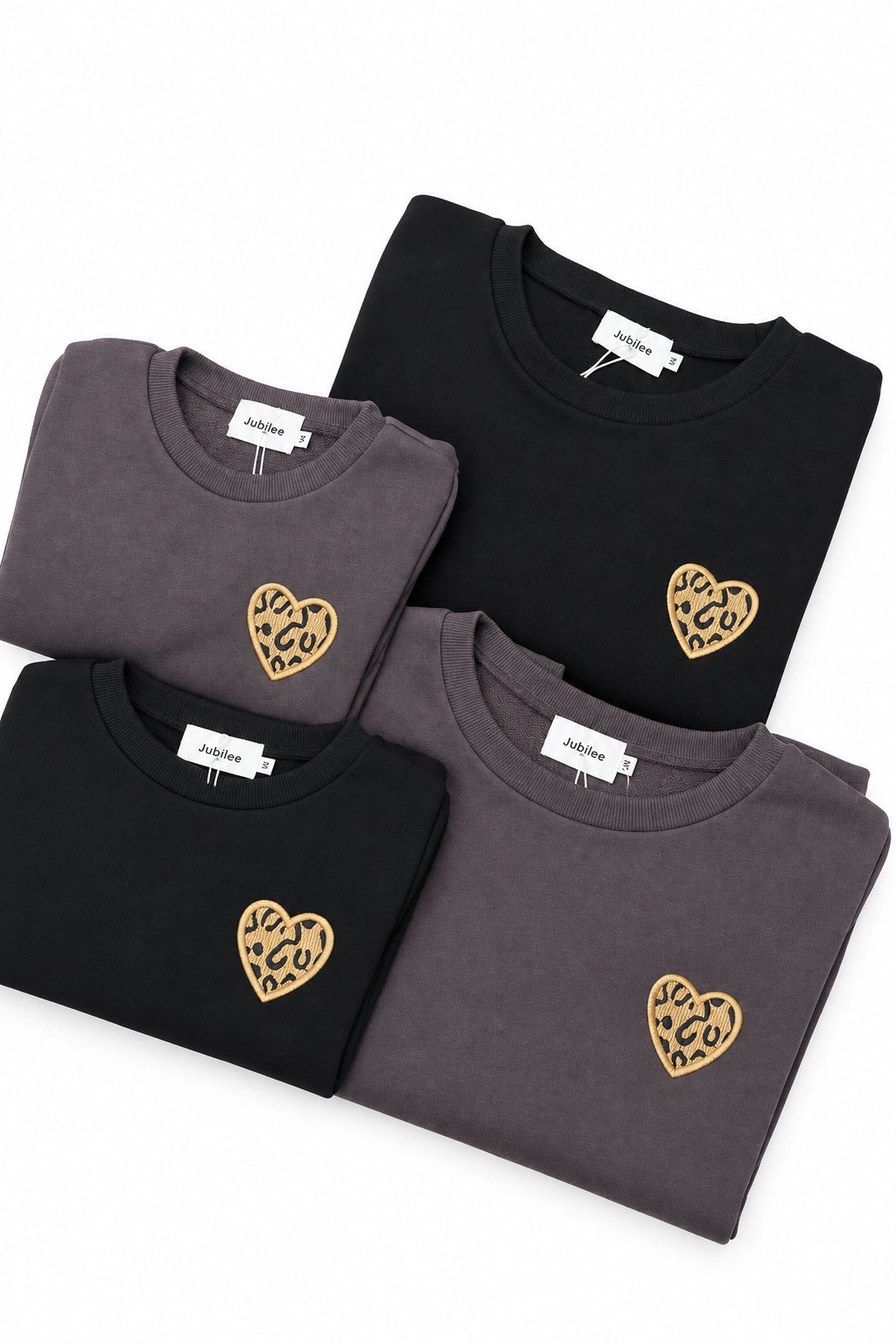 Sweat fille cœur léopard
