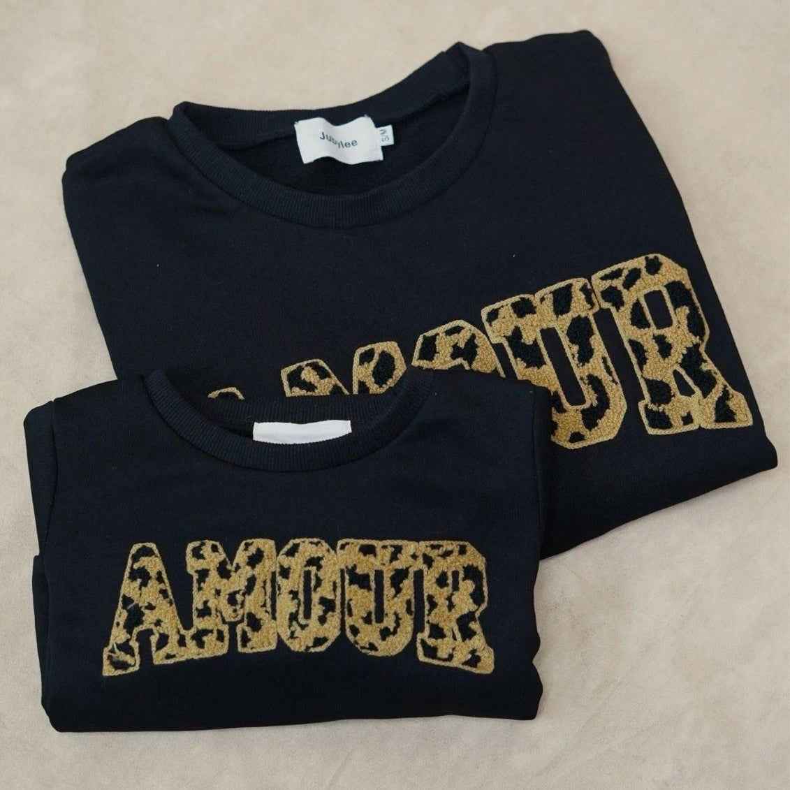 Pull fille noir AMOUR