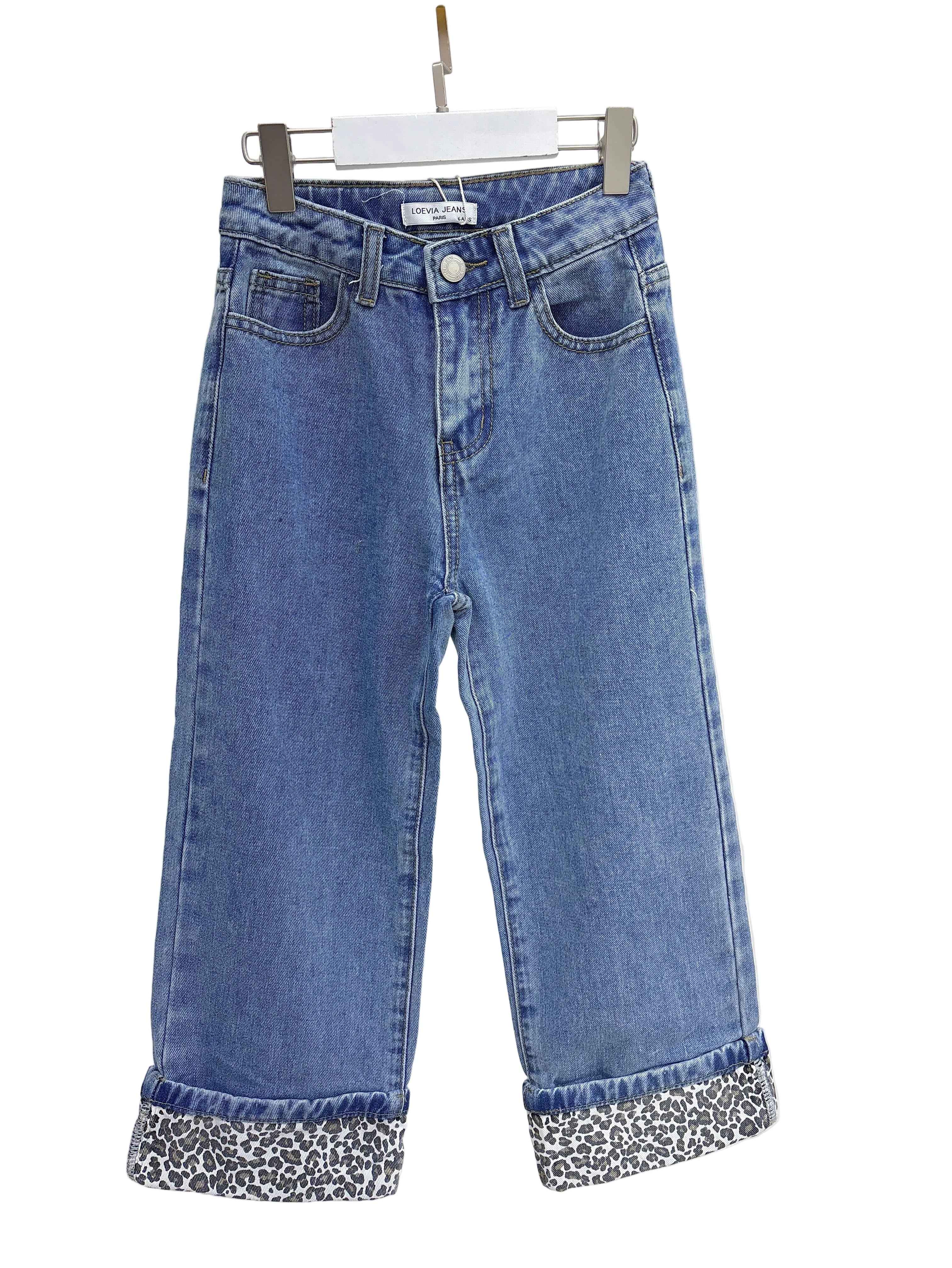 Jeans revers léopard Julia