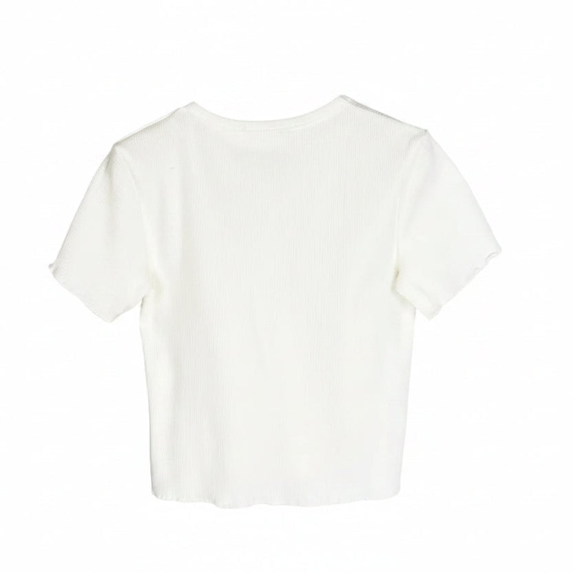 T shirt côtelé Amarante