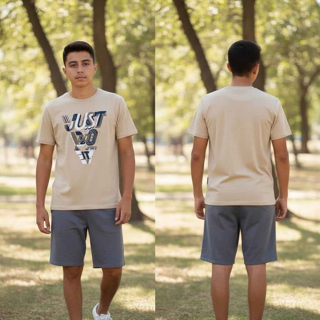 T-shirt Arthur – Beige imprimé