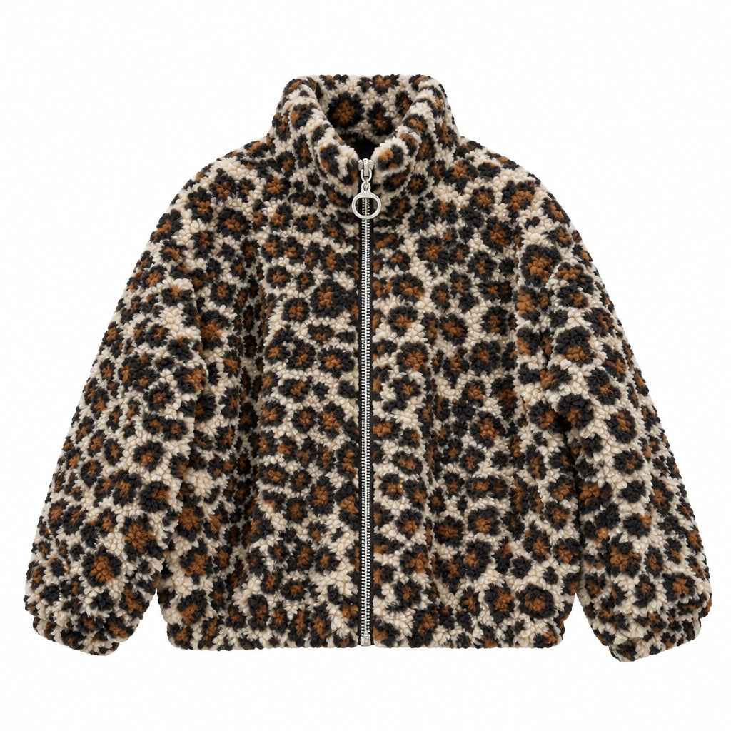 Veste Théoline – Teddy léopard fille