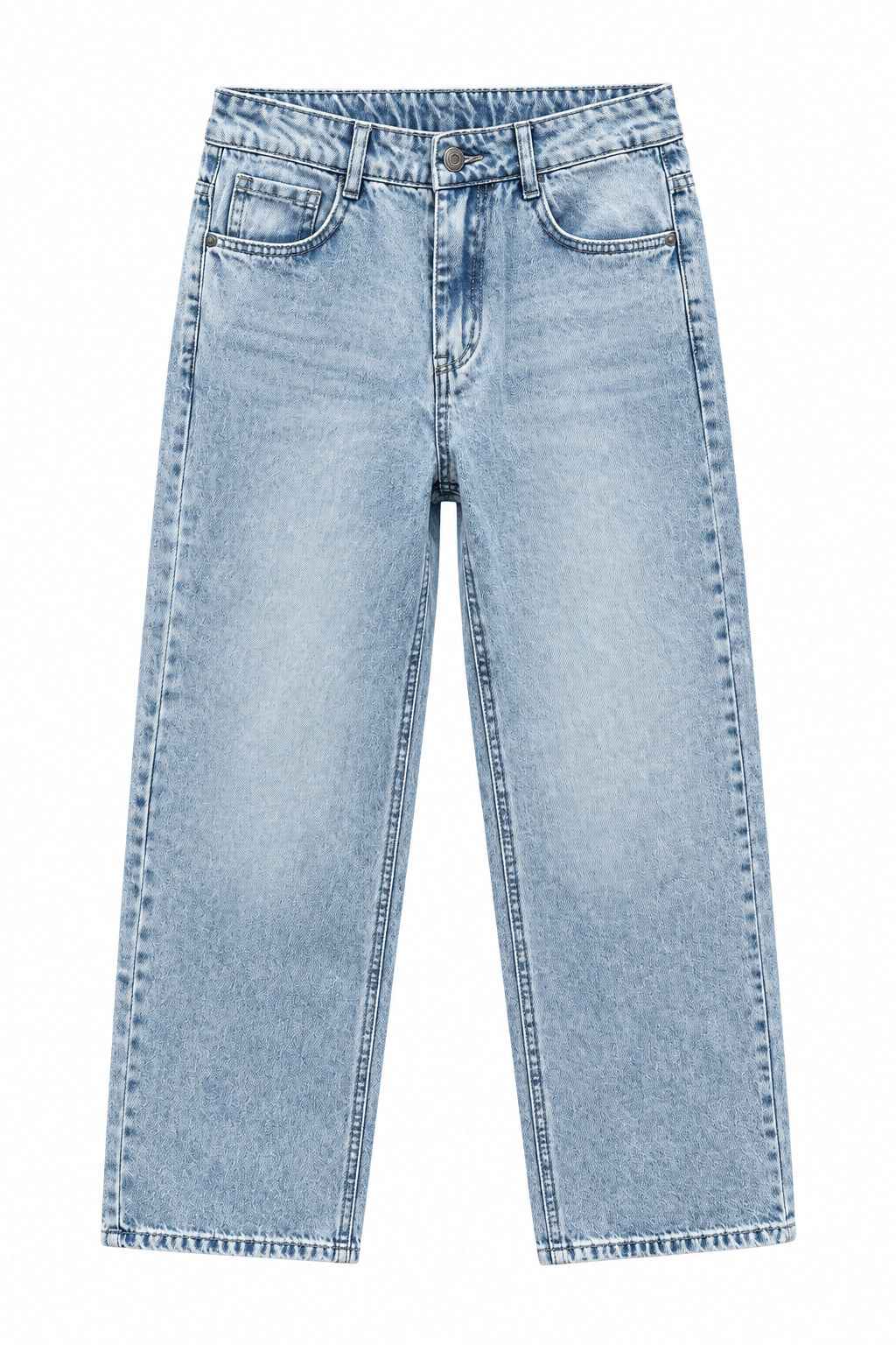 Jean baggy garçon Aëron bleu clair délavé – coupe large