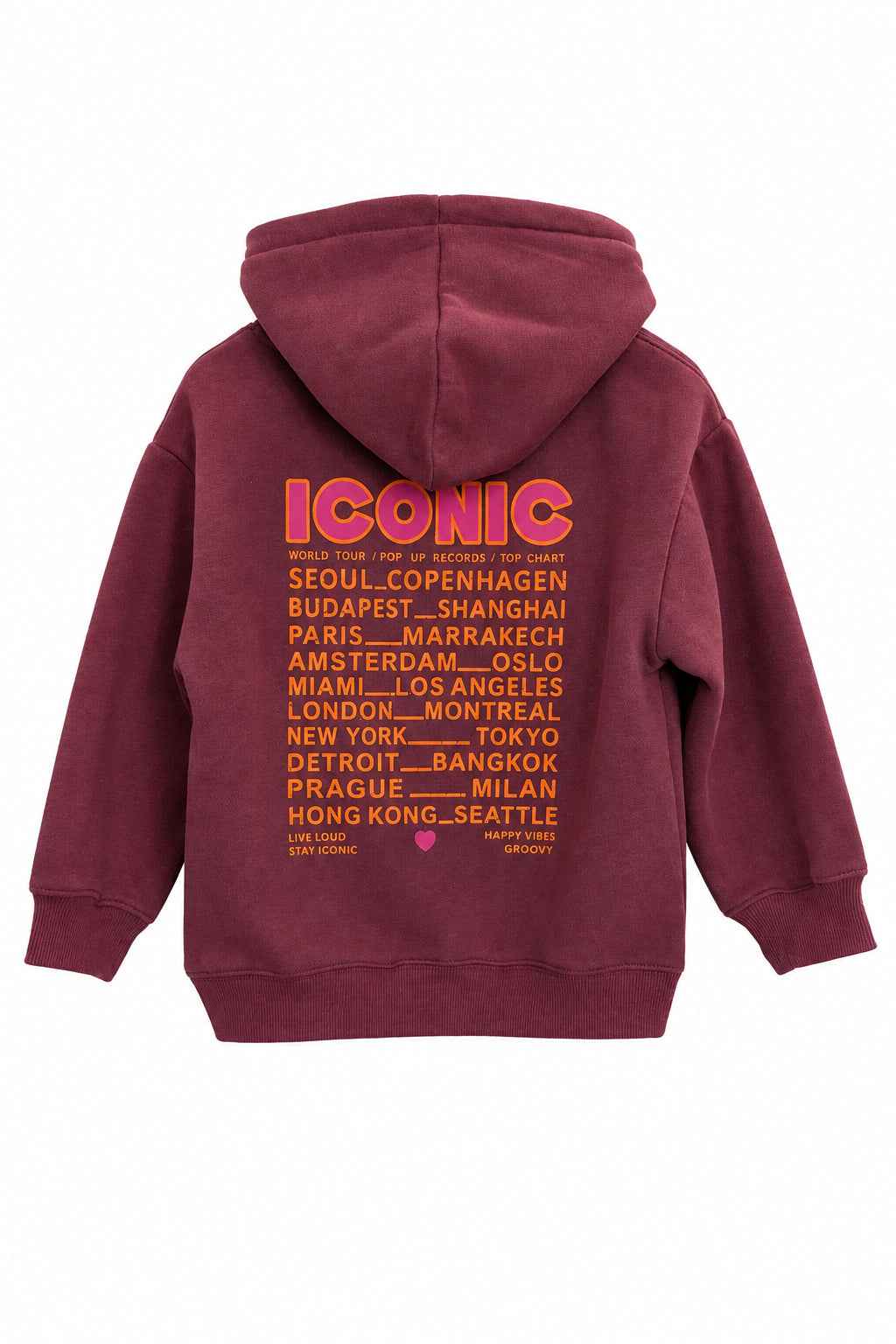 Sweat à capuche fille Myléa prune – ICONIC