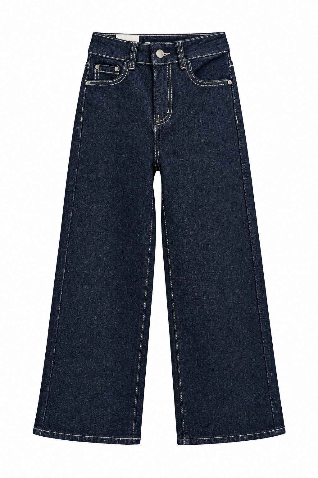 Jean large fille Alméa brut – détail cœur doré