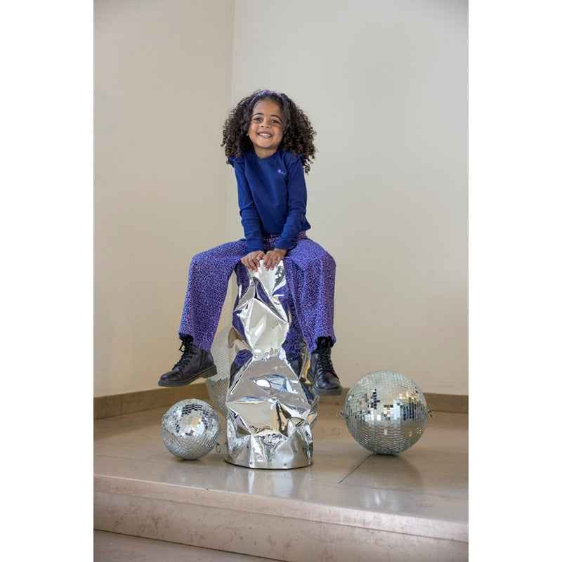 Jean large imprimé violet