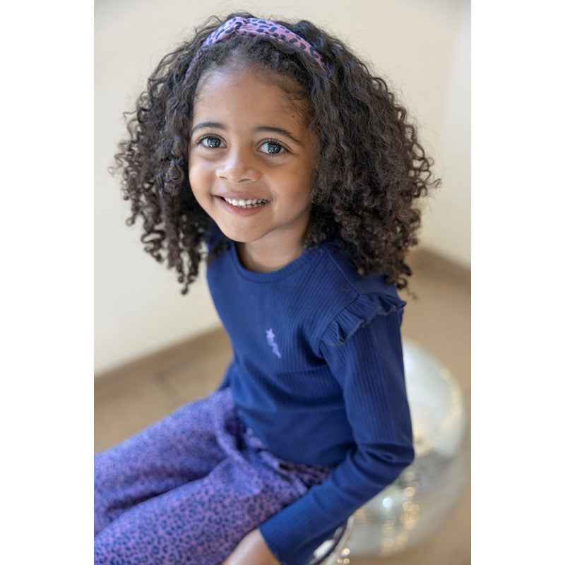 Jean large imprimé violet