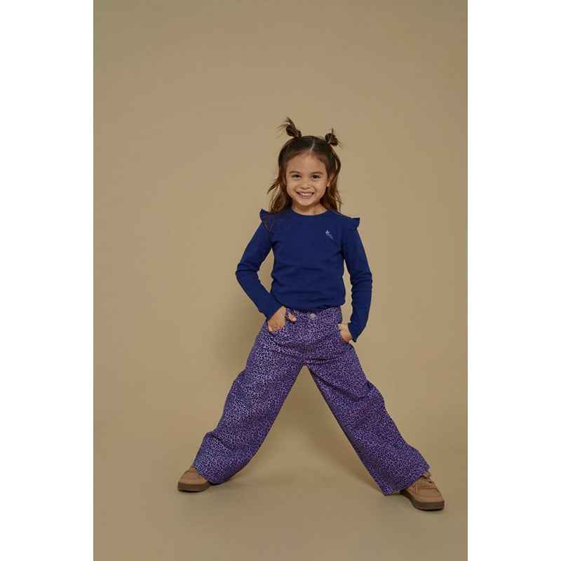 Jean large imprimé violet