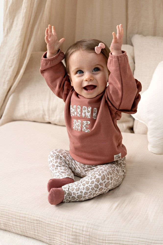 Sweat bébé fille terracotta à volants Luméa