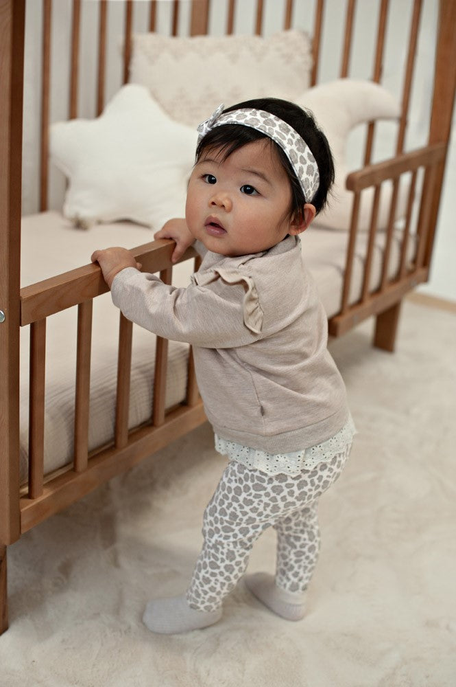 Bandeau bébé fille léopard beige Cléophée