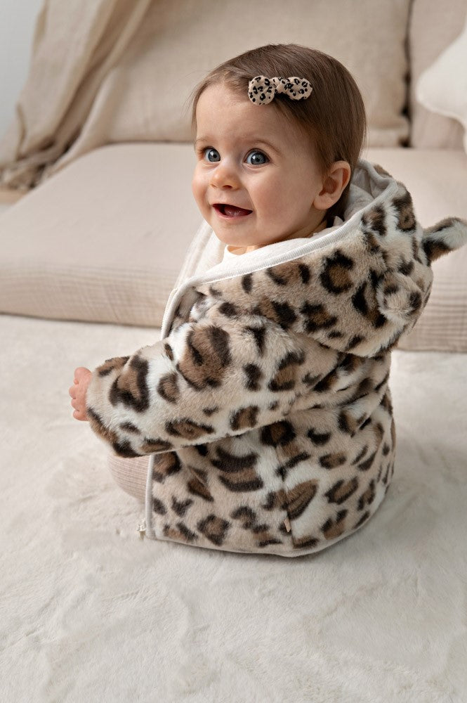 Veste bébé fille léopard à capuche Azélie
