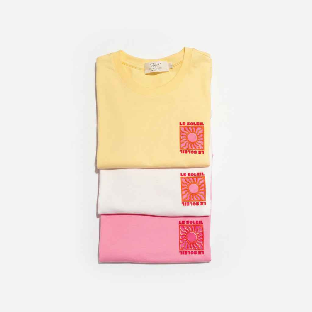 T-shirt "Le Soleil" – Jaune pastel