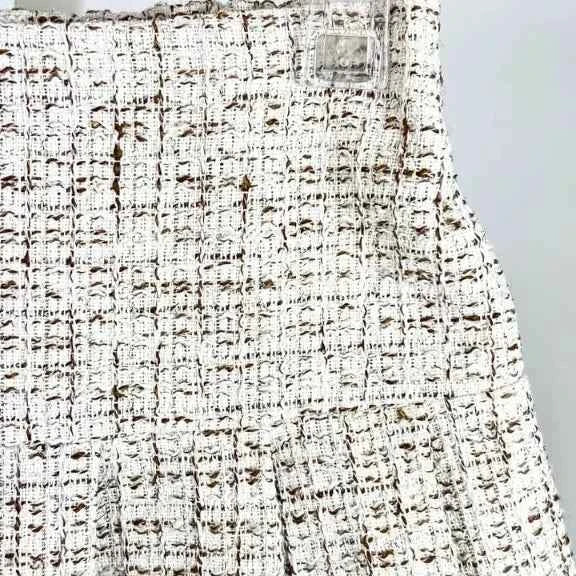 Jupe plissée effet tweed