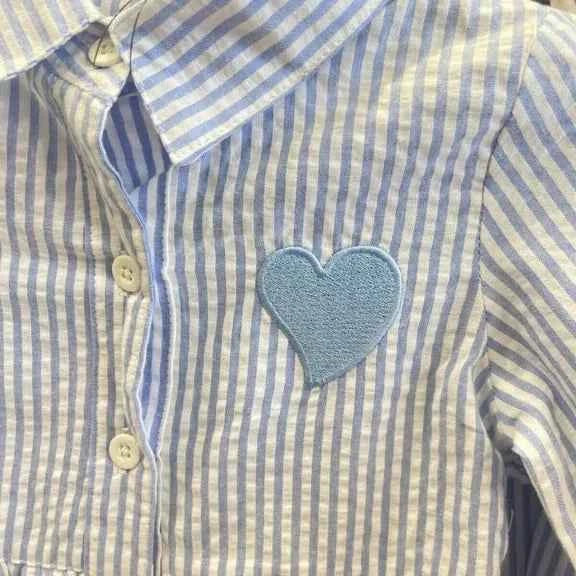 Robe chemise cœur rayée