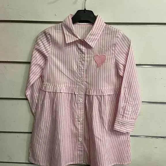 Robe chemise cœur rayée