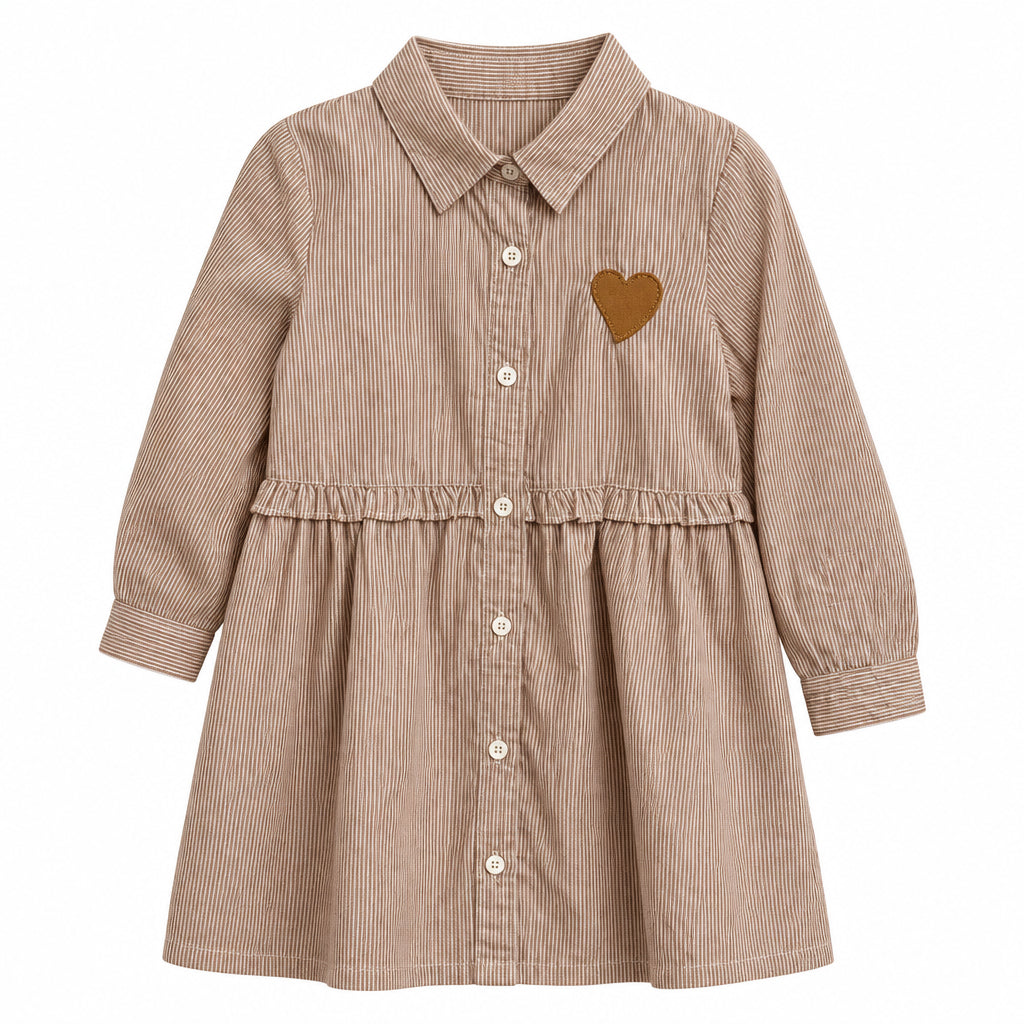 Robe chemise cœur rayée