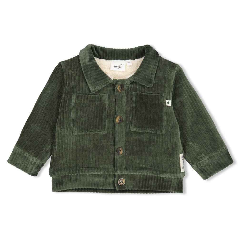 Surchemise bébé garçon velours kaki Élio – Doublée chaude