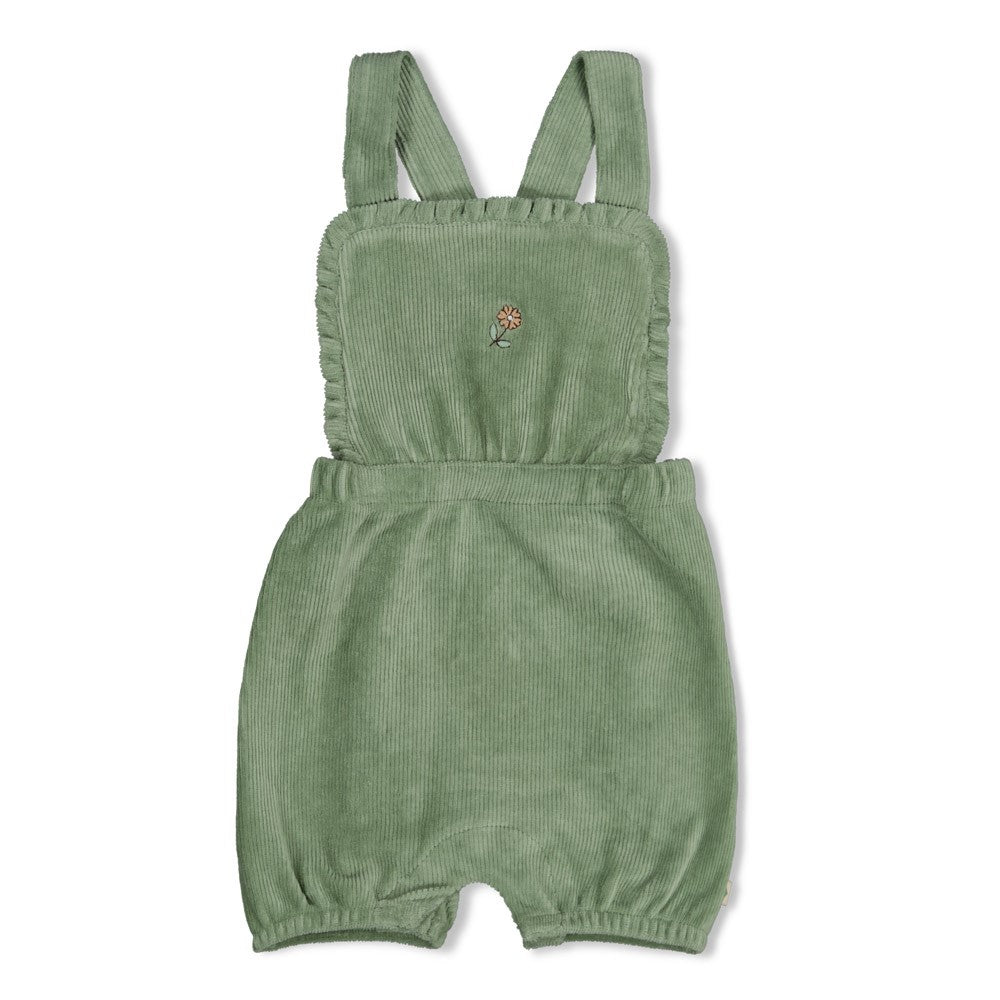 Barboteuse bébé fille velours vert sauge Éline