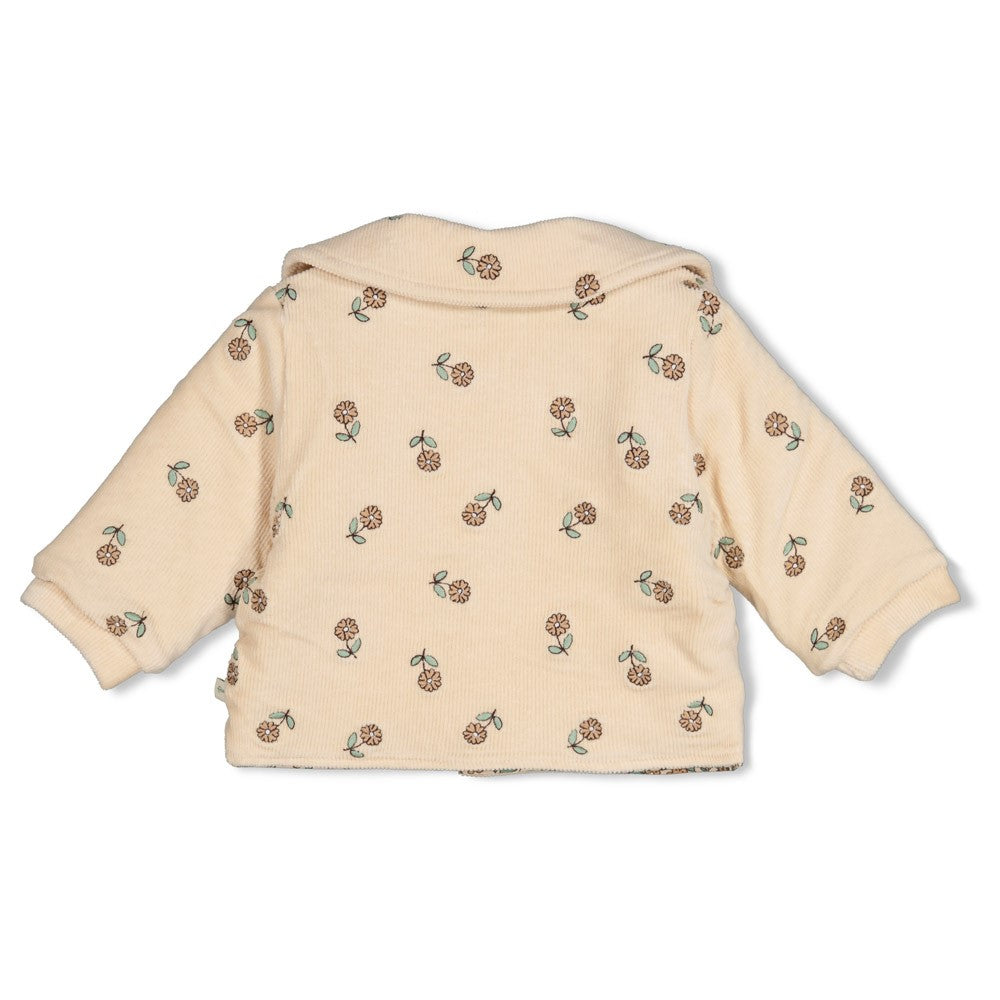 Veste bébé fille velours côtelé fleuri Oriane
