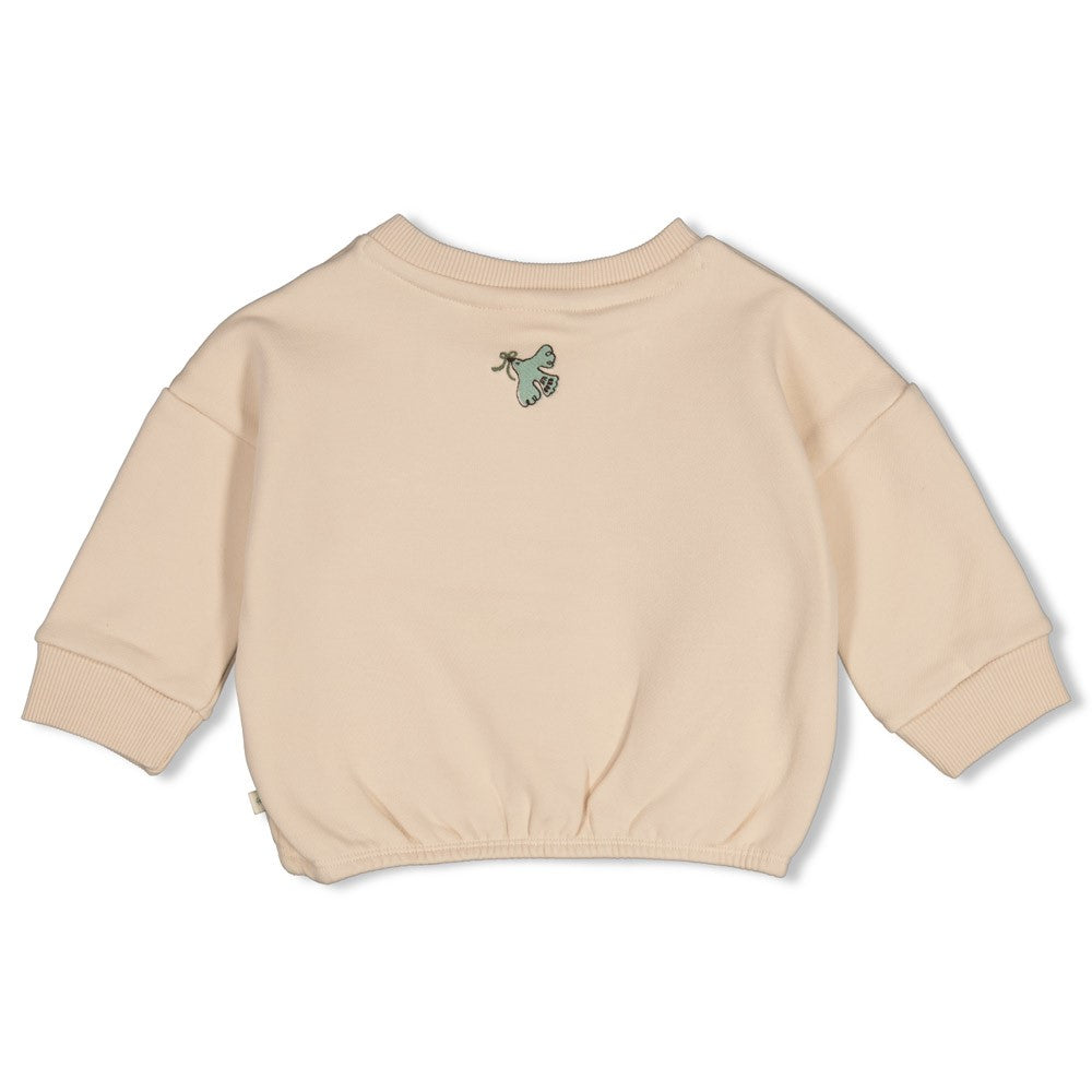 Sweat bébé fille écru cœur fleuri Nélisse