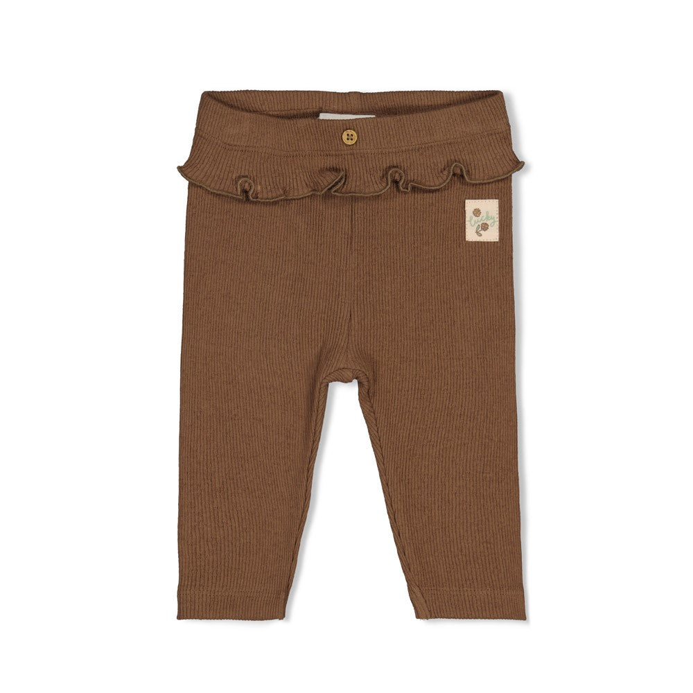 Legging bébé fille chocolat à volant Ophéline
