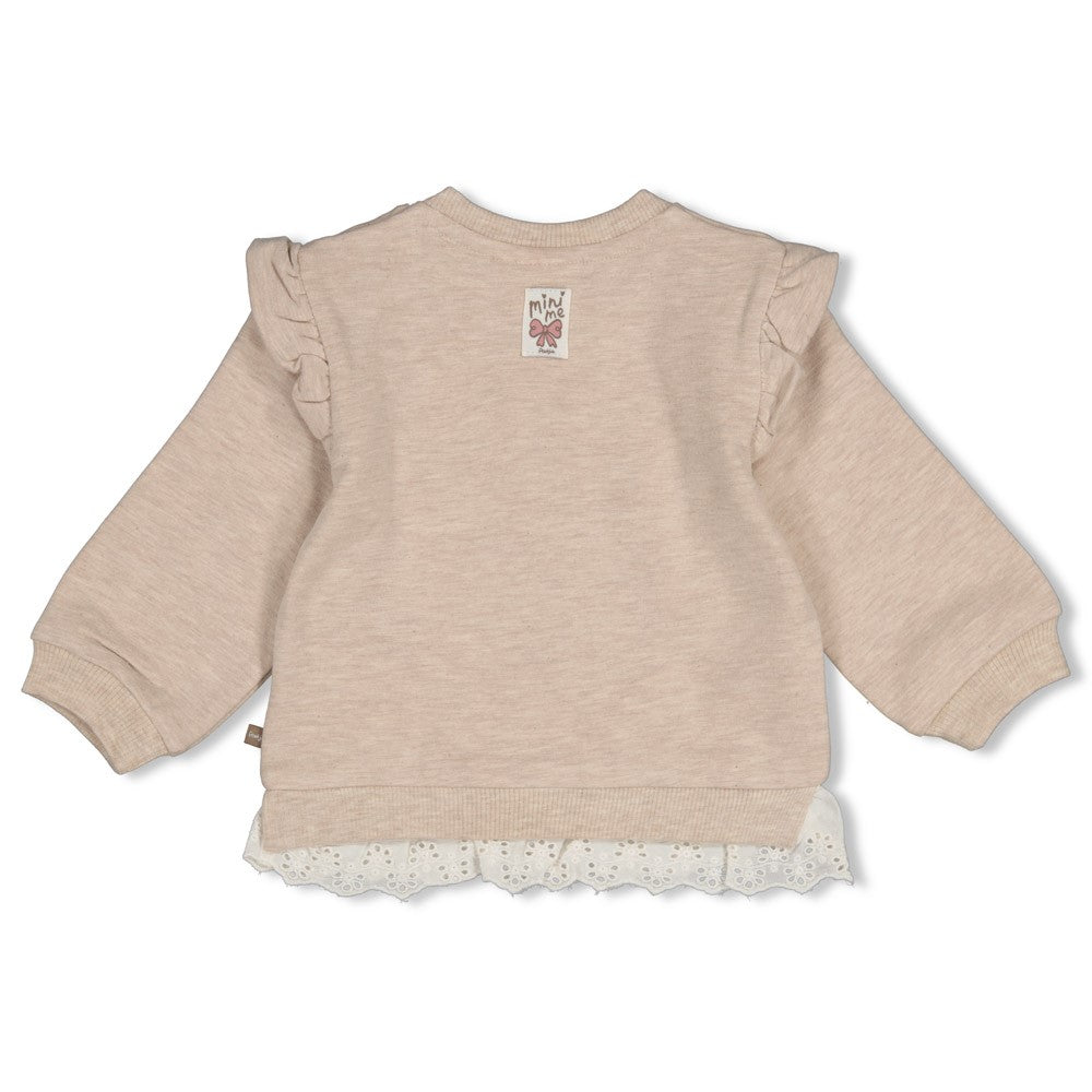Sweat bébé fille beige à volants Thélia
