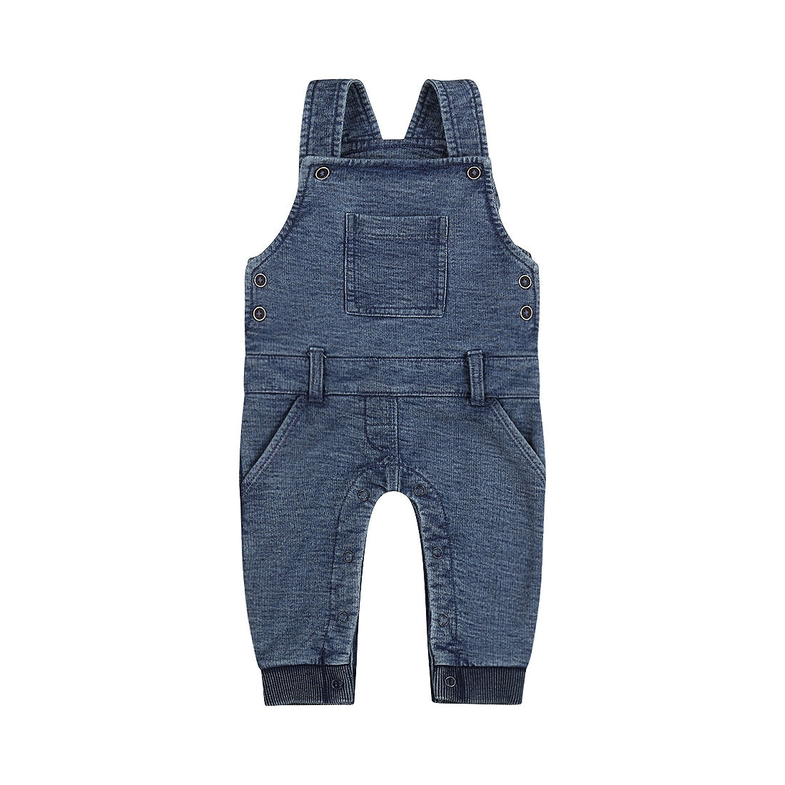 Salopette bébé garçon effet denim bleu Nélyo
