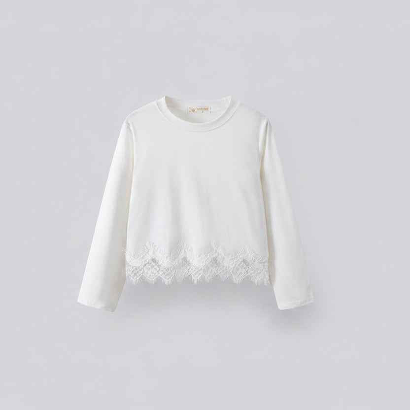 Top fille blanc dentelle Esmée