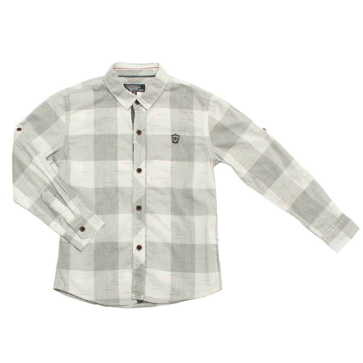 Chemise à carreaux gris clair garçon
