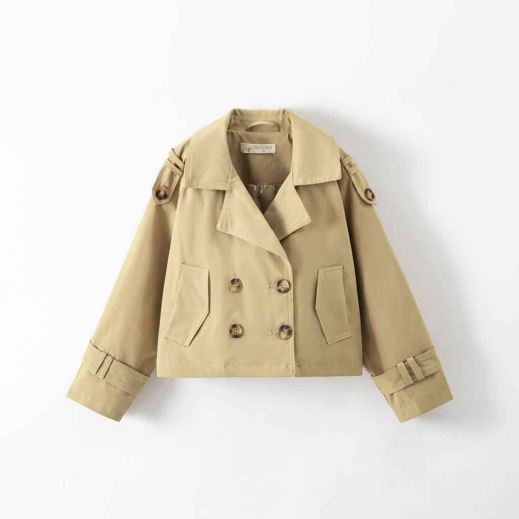 Trench court fille beige Nélia