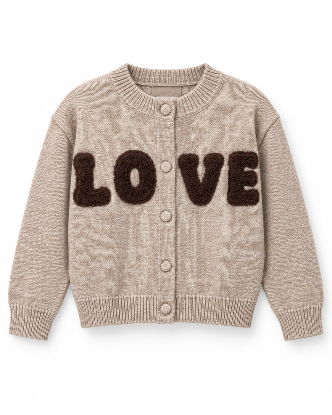 Gilet fille beige LOVE chocolat Faustine